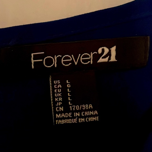 Forever 21 Blue Dress Size L - Picture 3 of 4